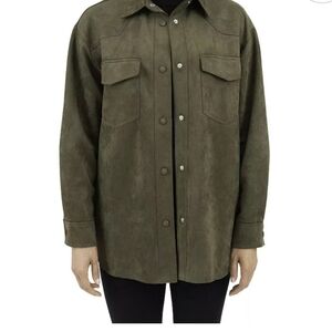HYFVE Womens Olive Green Size Small Shirt Jacket Button Up Layer